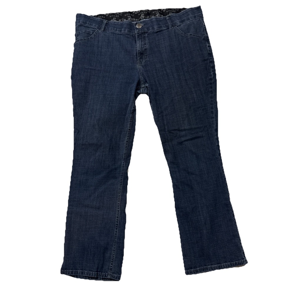 Lee Riders Size 18‎ Mid Rise Straight Leg Jeans Stretch Dark Wash